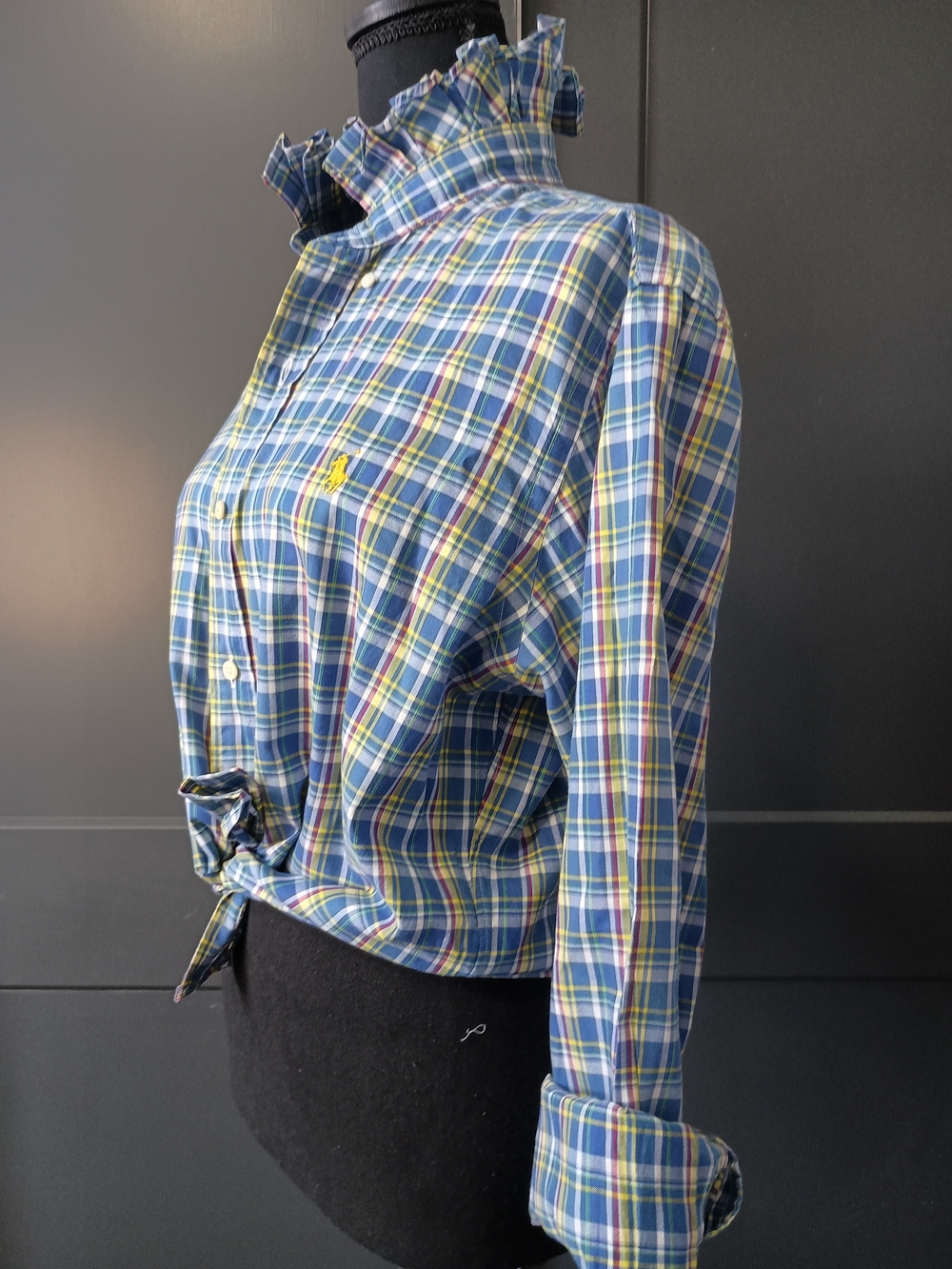 Upcycled Women's Ralph Lauren Ruffled Collar Shirt #134